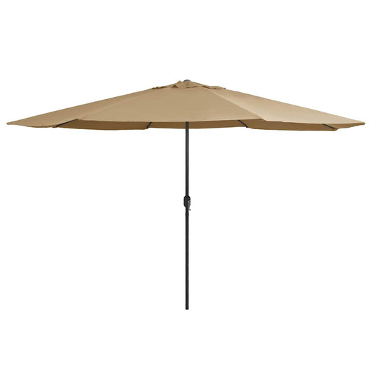 Garden Parasol with Metal Pole 390 cm Taupe