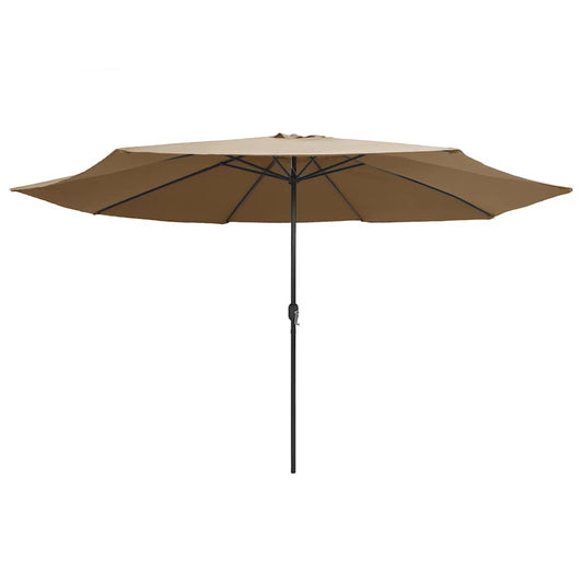 Garden Parasol with Metal Pole 390 cm Taupe
