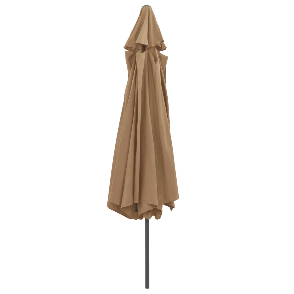 Garden Parasol | Taupe | 100% polyester fabric, metal pole | Large