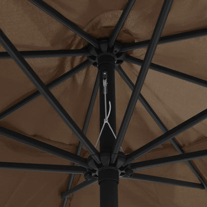 Garden Parasol | Taupe | 100% polyester fabric, metal pole | Large
