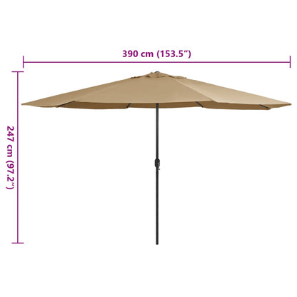 Garden Parasol | Taupe | 100% polyester fabric, metal pole | Large