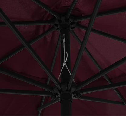 Garden Parasol | Bordeaux red | Polyester, Metal | Medium | Foldable