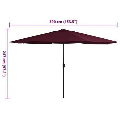 Garden Parasol | Bordeaux red | Polyester, Metal | Medium | Foldable