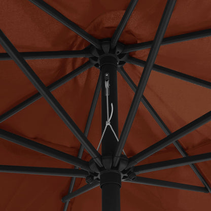 Garden Parasol with Metal Pole 390 cm Terracotta