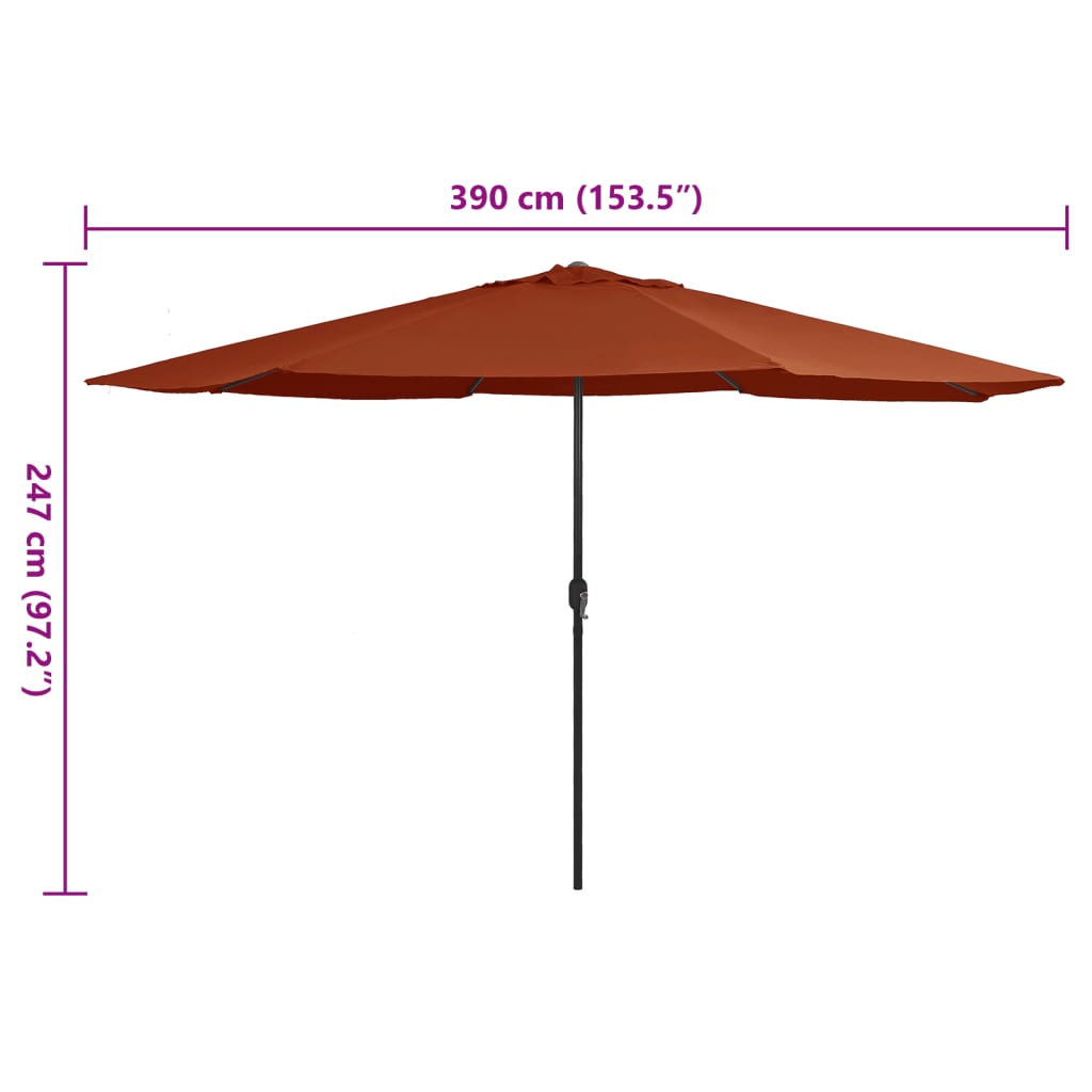 Garden Parasol with Metal Pole 390 cm Terracotta