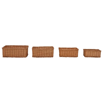 4 Piece Nesting Basket Set Brown Willow