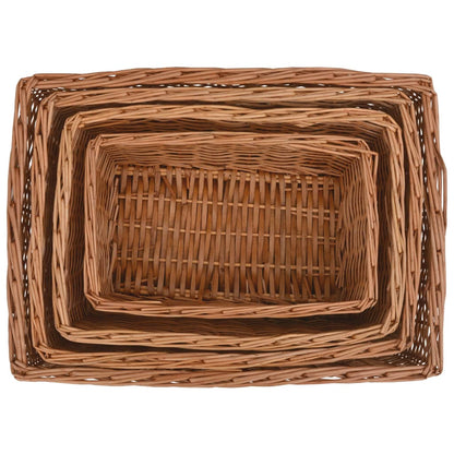 4 Piece Nesting Basket Set Brown Willow