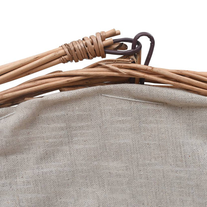 Firewood Basket with Handle 60x44x55 cm Natural Willow