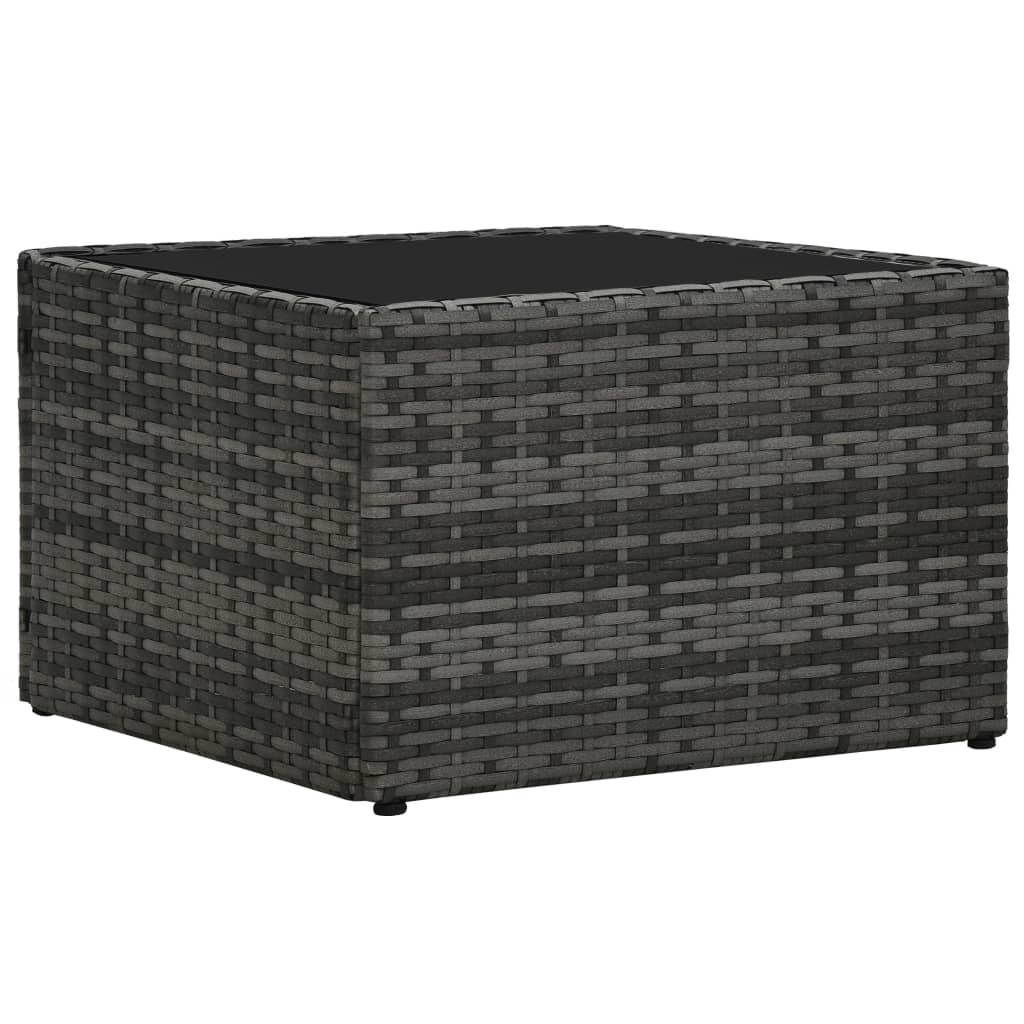 5 Piece Patio Lounge Set with Cushions Poly Rattan Gray