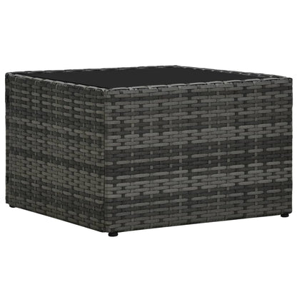 5 Piece Patio Lounge Set with Cushions Poly Rattan Gray