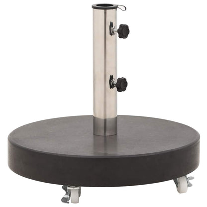 Parasol Base | Black | Granite, Stainless Steel | 30 kg | Rollable