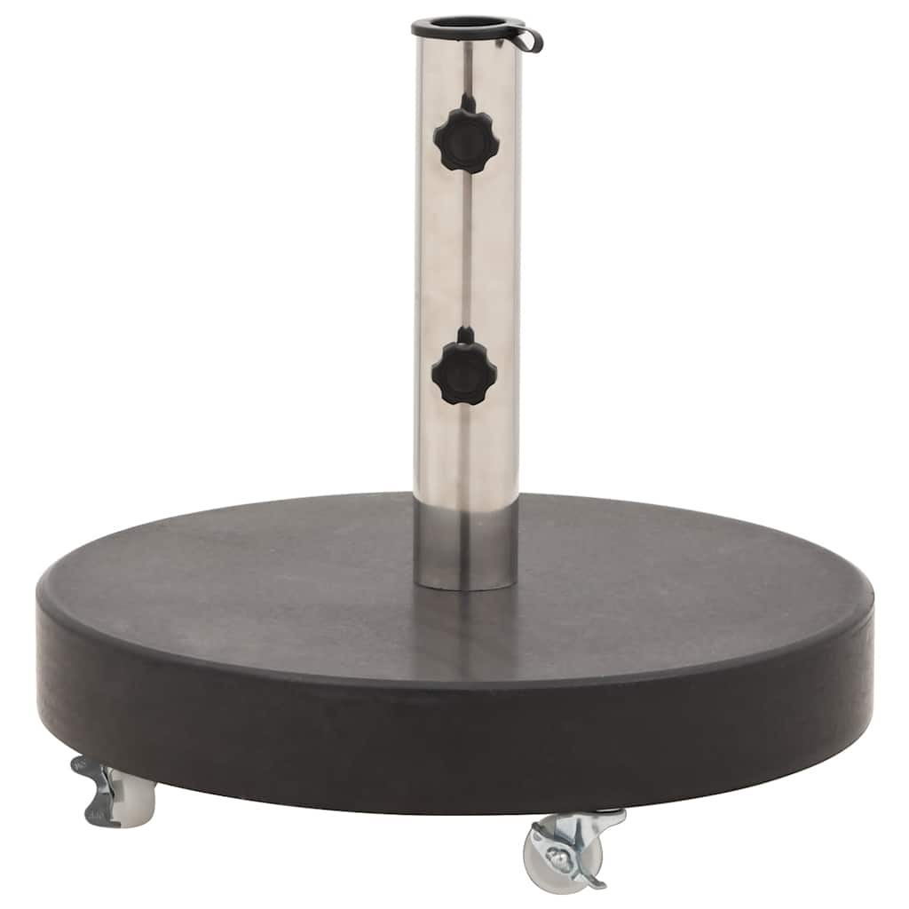 Parasol Base | Black | Granite, Stainless Steel | 30 kg | Rollable