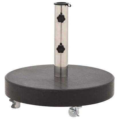 Parasol Base | Black | Granite, Stainless Steel | 30 kg | Rollable