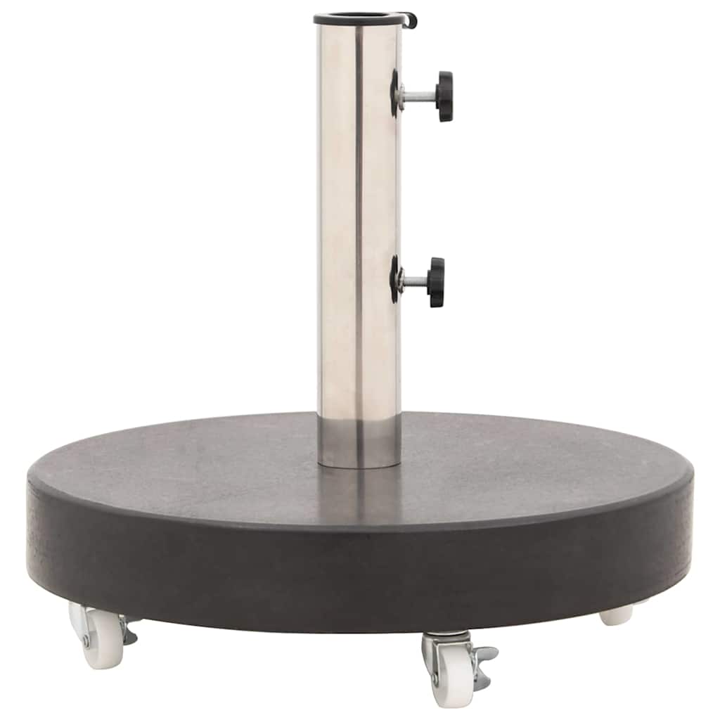 Parasol Base | Black | Granite, Stainless Steel | 30 kg | Rollable