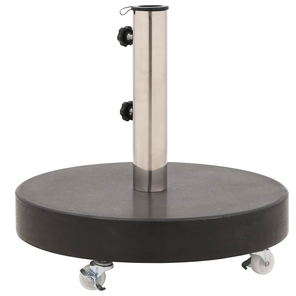 Parasol Base | Black | Granite, Stainless Steel | 30 kg | Rollable