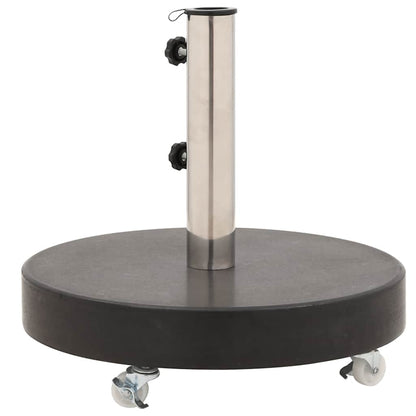Parasol Base | Black | Granite, Stainless Steel | 30 kg | Rollable