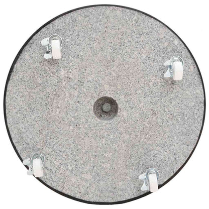 Parasol Base | Black | Granite, Stainless Steel | 30 kg | Rollable