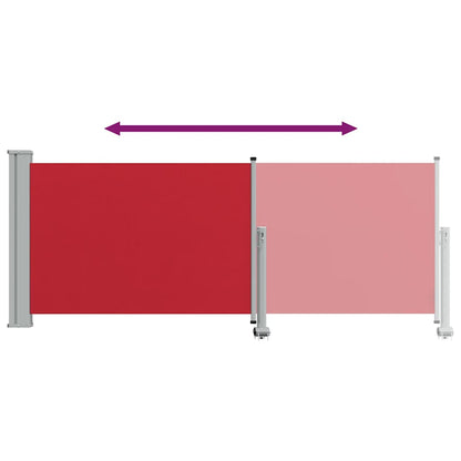 Patio Retractable Side Awning 100x300 cm Red