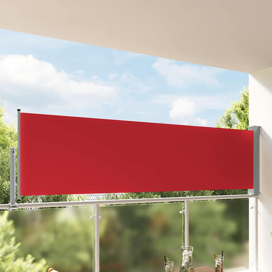 Side Awning | Red screen + grey stand | Fabric with PU coating, Iron