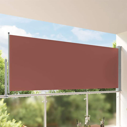 Side Awning | Brown | Polyester | 140x300 cm | Retractable | Awnings
