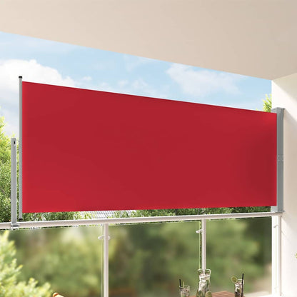 Patio Retractable Side Awning 140 x 300 cm Red