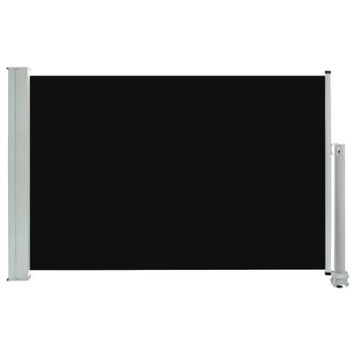 Patio Retractable Side Awning 23.6"x118.1" Black