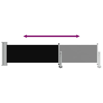 Patio Retractable Side Awning 60x300 cm Black
