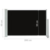 Patio Retractable Side Awning 23.6"x118.1" Black