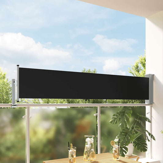Side Awning | Black fabric, Grey steel frame