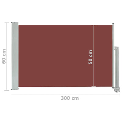 Patio Retractable Side Awning 23.6"x118.1" Brown