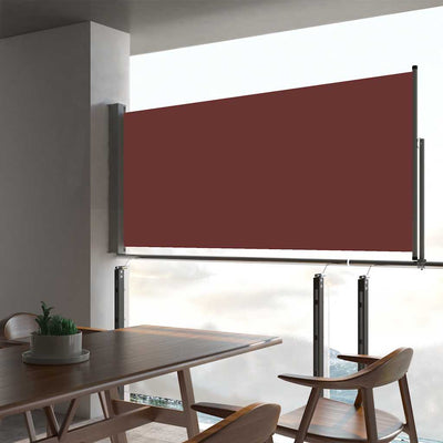 Patio Retractable Side Awning 23.6"x118.1" Brown