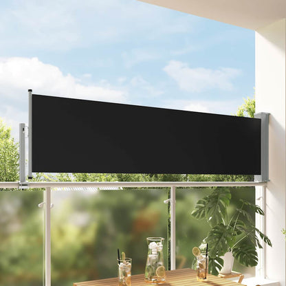 Patio Retractable Side Awning 80x300 cm Black