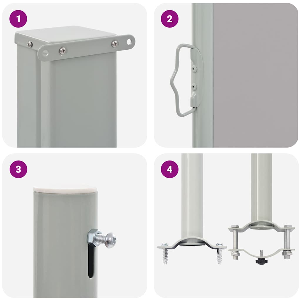 Patio Retractable Side Awning 31.5"x118.1" Gray