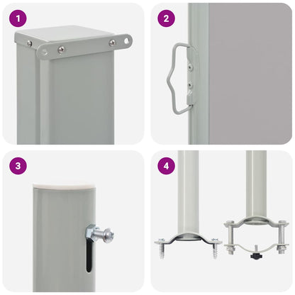 Patio Retractable Side Awning 31.5"x118.1" Gray
