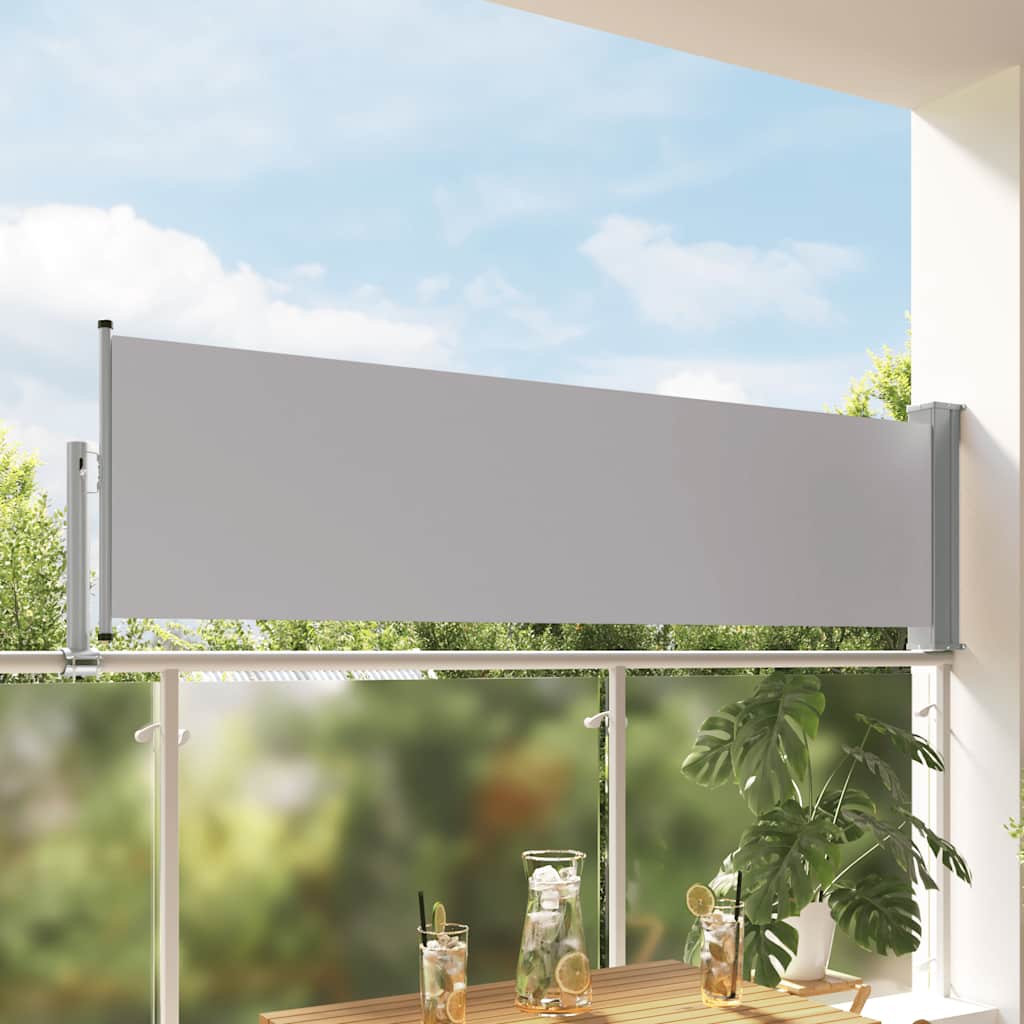 Patio Retractable Side Awning 31.5"x118.1" Gray