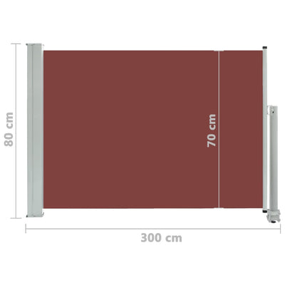 Patio Retractable Side Awning 31.5"x118.1" Brown
