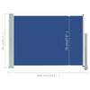 Patio Retractable Side Awning 31.5"x118.1" Blue