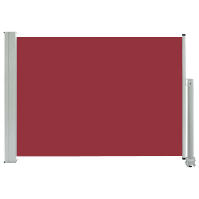 Patio Retractable Side Awning 31.5"x118.1" Red
