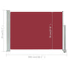 Patio Retractable Side Awning 31.5"x118.1" Red