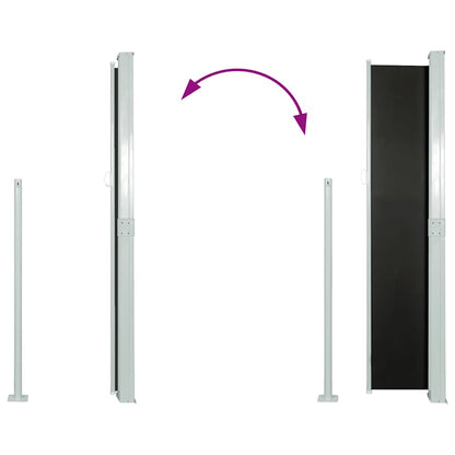 Side Awning | Black | Polyester with PU coating, Powder Coated Steel