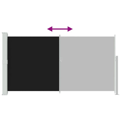 Side Awning | Black | Polyester with PU coating, Powder Coated Steel
