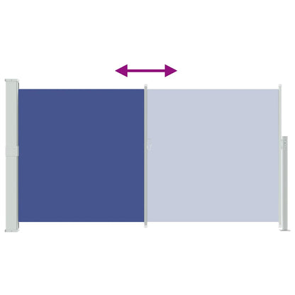 Side Awning | Blue, Grey | Polyester, Powder-Coated Steel | 170x300 cm