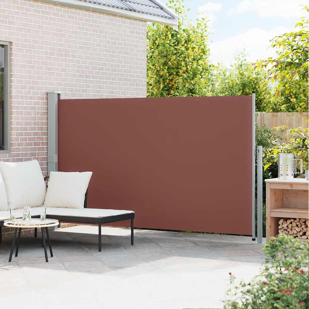 Side Awning | Brown fabric with grey steel cover