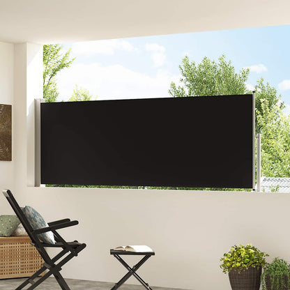 Patio Retractable Side Awning 100x300 cm Black