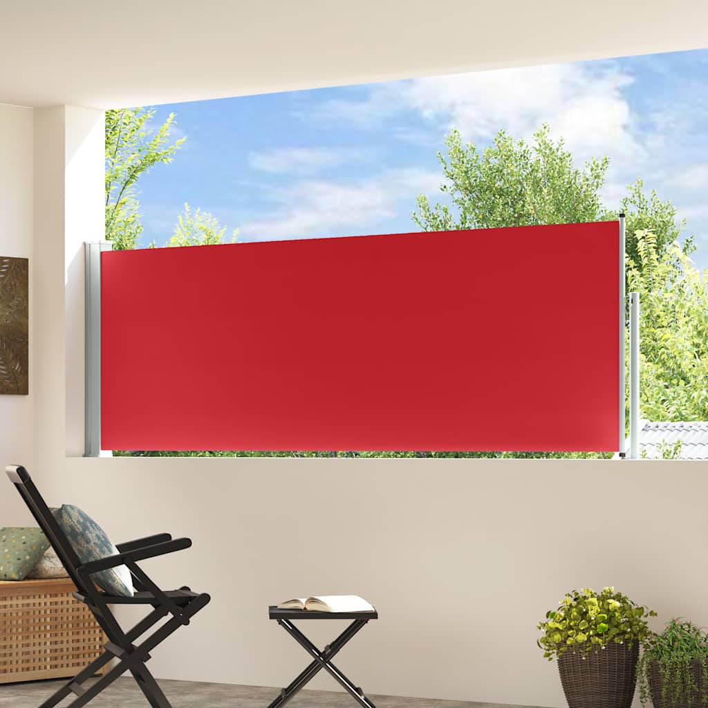 Patio Retractable Side Awning 100x300 cm Red