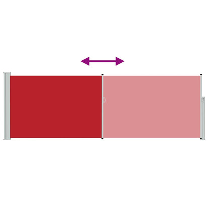 Patio Retractable Side Awning 100x300 cm Red