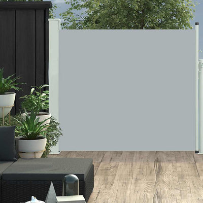 Patio Retractable Side Awning 39.4"x118.1" Gray