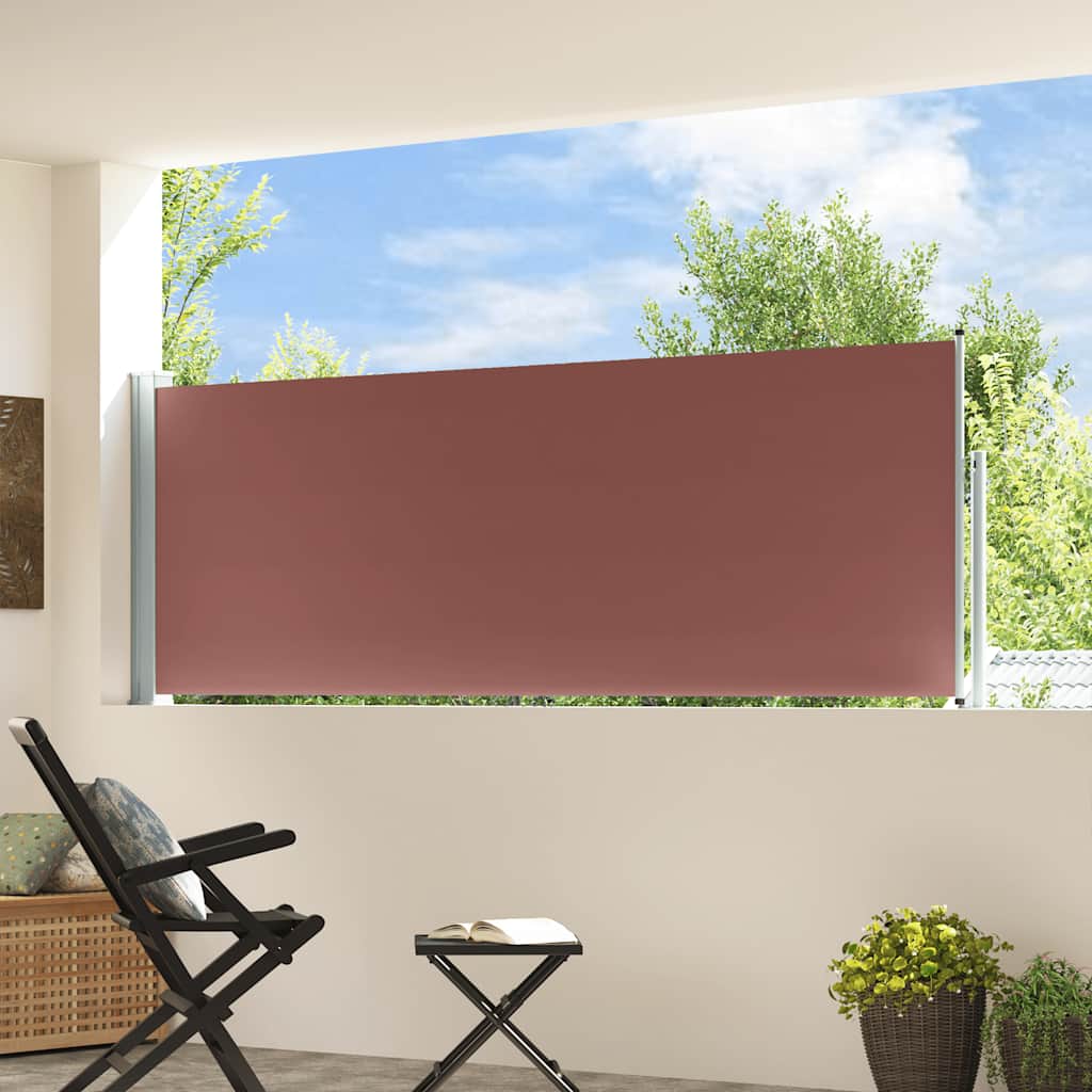 Patio Retractable Side Awning 100x300 cm Brown