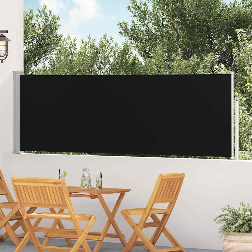 Patio Retractable Side Awning 100x500 cm Black