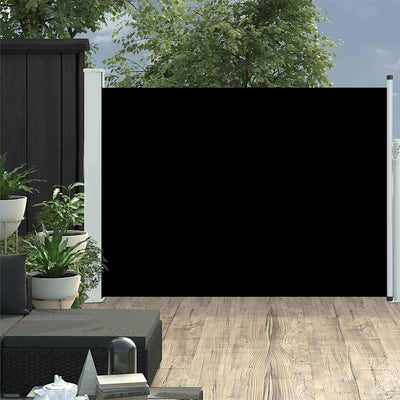 Patio Retractable Side Awning 39.4"x196.9" Black